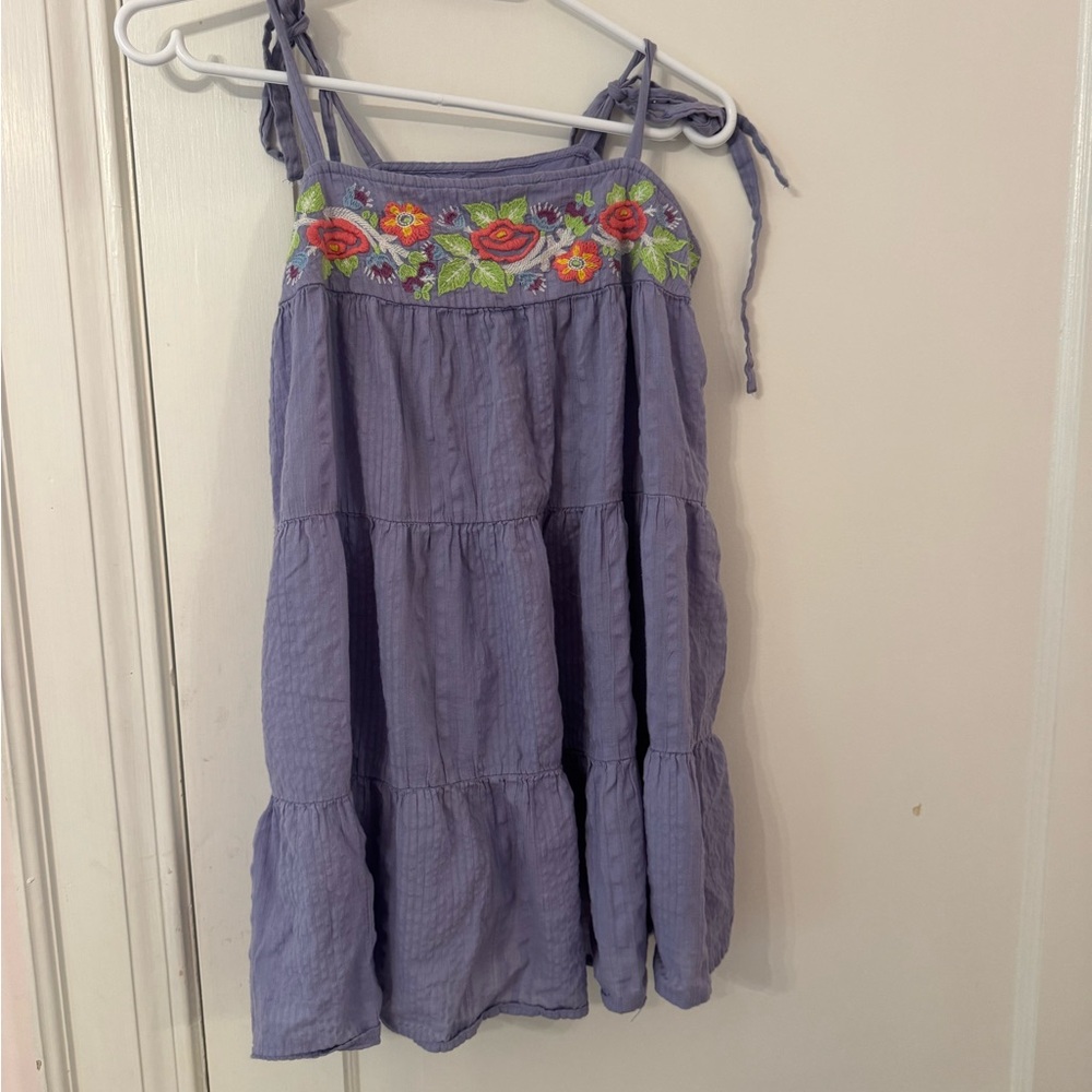 Urban Outfitters Purple Mini Dress with Floral Embroidery